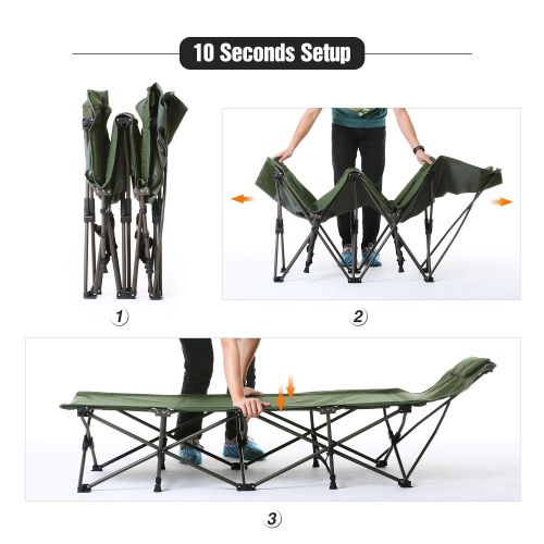  REDCAMP Folding Camping Cots for Adults Heavy Duty, 28 - 33 Extra Wide Sturdy Portable Sleeping Cot for Camp Office Use, Blue Gray Green