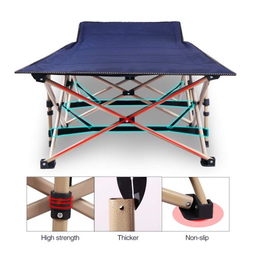  REDCAMP Folding Camping Cots for Adults Heavy Duty, 28 - 33 Extra Wide Sturdy Portable Sleeping Cot for Camp Office Use, Blue Gray Green