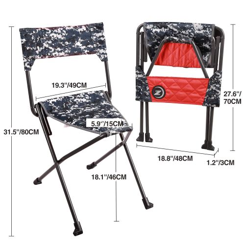  REDCAMP Lightweight Tripod Camping Chair with Back, 2-Pack/5-Pack Folding Portable Tripod Seat Stool with Shoulder Strap, Perfect for Outdoor Traveling