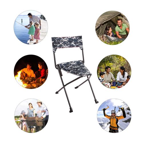  REDCAMP Lightweight Tripod Camping Chair with Back, 2-Pack/5-Pack Folding Portable Tripod Seat Stool with Shoulder Strap, Perfect for Outdoor Traveling