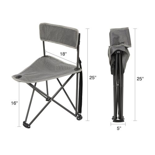  REDCAMP Lightweight Tripod Camping Chair with Back, 2-Pack/5-Pack Folding Portable Tripod Seat Stool with Shoulder Strap, Perfect for Outdoor Traveling