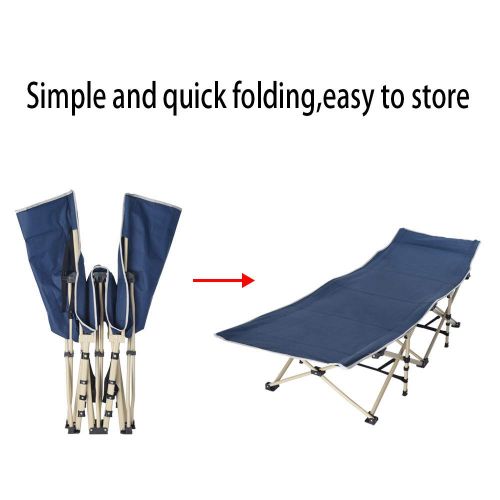  REDCAMP JMETRIE Folding Camping Cots for Adults Heavy Duty, Extra Wide Sturdy Portable Sleeping Cot for Camp Office Use, Blue