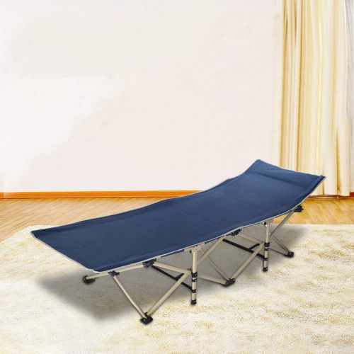  REDCAMP JMETRIE Folding Camping Cots for Adults Heavy Duty, Extra Wide Sturdy Portable Sleeping Cot for Camp Office Use, Blue