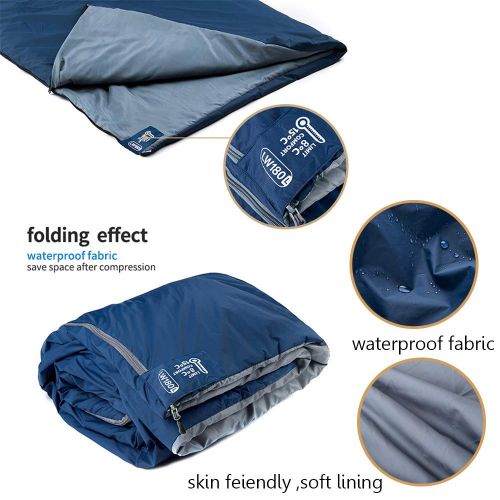  REDCAMP Envelope Sleeping Bag,74.8 L x 29.5 W Outdoor Camping Sleeping Bag,Ultra-Light Envelope Sleeping Bag for Travel Hiking - Spring, Summer & Fall Waterproof Sleeping Bag,Camping Gear