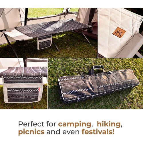  REDCAMP Kazmi Wide Camp Cot  Lightweight Folding Outdoor Bed with Durable Carry Bag Perfect for Camping, Backpacking, Traveling
