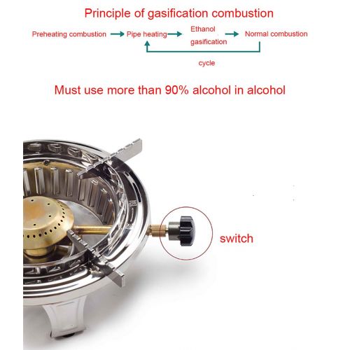  REDCAMP LI-GELISI Alcohol Gasifier Camping Stove Stainless Steel Backpacking Stove Burning Stoves for Picnic BBQ Camp Hiking