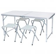 REDCAMP Lcyus Portable Camping Folding Table, Lightweight 4-Person Folding Aluminum Picnic Party Dining Desk Perfect for The Beach, Camping, Picnics, Cookouts and More (White)