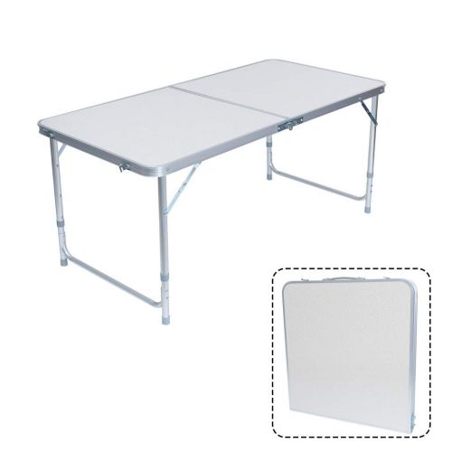  REDCAMP Lcyus Portable Camping Folding Table, Lightweight 4-Person Folding Aluminum Picnic Party Dining Desk Perfect for The Beach, Camping, Picnics, Cookouts and More (White)