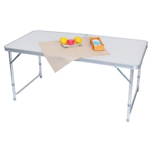  REDCAMP Lcyus Portable Camping Folding Table, Lightweight 4-Person Folding Aluminum Picnic Party Dining Desk Perfect for The Beach, Camping, Picnics, Cookouts and More (White)