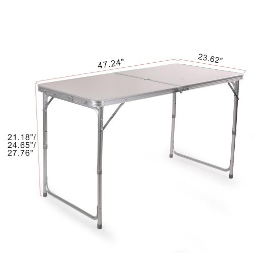  REDCAMP Portable Height Adjustable Aluminum Folding Camping Table FT-ACFT1