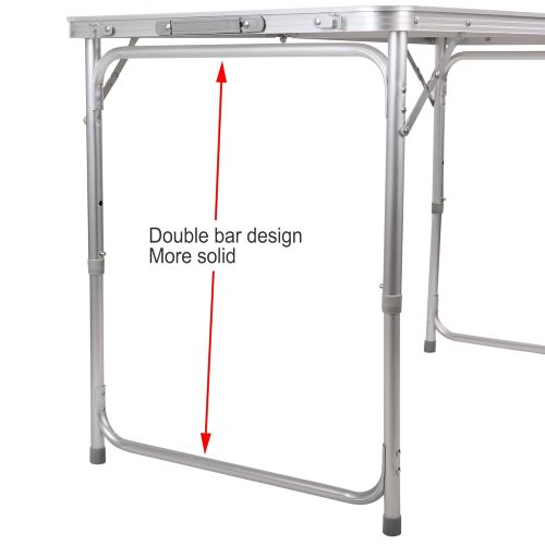  REDCAMP Portable Height Adjustable Aluminum Folding Camping Table FT-ACFT1