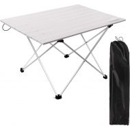 REDCAMP Folding Camping Tables That Fold Up, Lightweight Portable Aluminum Camp Table Roll Up for Outdoor Beach Picnic with Storage Bag