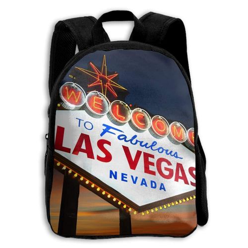  REDCAR Welcome To The Las Vegas Sign School Backpack Children Shoulder Daypack Kid -