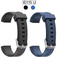 [아마존베스트]Replacement Band for ID115U, 2 Pack REDGO ID115 U and ID115U HR Replaceable Strap Length Adjustable for Smart Bracelet Fitness Tracker, Black Blue