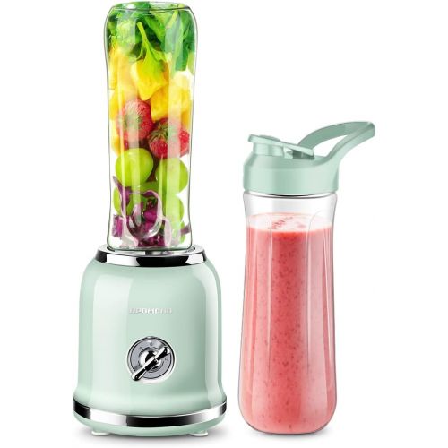  Personal Blender, REDMOND Powerful Smoothie Blender with 2 Portable Bottle 2 Speed Control & Pulse Function 6 Stainless Steel Blades, BPA Free (Green)