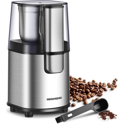  Coffee Grinder Electric, REDMOND Coffee Bean Dry Grinder with Stainless Steel 2.8 OZ Removable Dry Grinding Bowl, 160W，Black