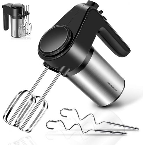  [아마존베스트]REDMOND Hand Mixer, 6-Speed Electric Hand Mixer with Turbo Handheld Kitchen Mixer Includes Beaters, Dough Hooks and Storage Bracket, Black, HM012