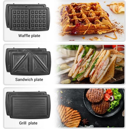  [아마존베스트]REDMOND Belgian Waffle Maker, 4-Slice Square Stainless Steel Anti-Overflow Waffle Iron with Temperature Control, Non-stick Plates, Cool Touch Handle, LED Indicator, Compact & Fast,