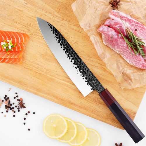  REDMOND Chef’s Knife Gyuto 8 inch Kitchen Knife 9CR18MoV Super Sharp Cooking Knife Sushi Knife with Ergonomic Handle, Gift Box