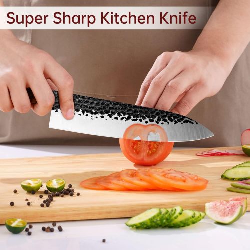  REDMOND Chef’s Knife Gyuto 8 inch Kitchen Knife 9CR18MoV Super Sharp Cooking Knife Sushi Knife with Ergonomic Handle, Gift Box