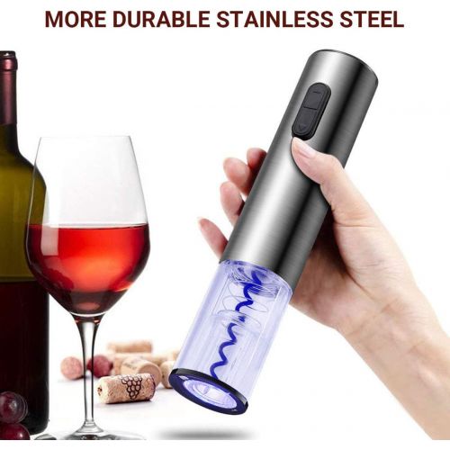  [아마존베스트]REDMOND Electric Wine Opener, Rechargeable Cordless Stainless Steel Automatic Corkscrew Wine Opener with Foil Cutter Base, Cork Remover for Wine Bottle LED Indicator Light for Home