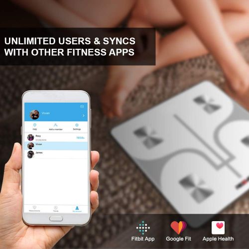  REDOVER-Bluetooth Body Fat Scale with Free IOS and Android App, Smart Wireless Digital...