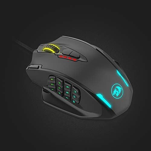  [아마존베스트]Redragon M908 Impact RGB LED MMO Mouse USB Laser Gaming Mouse with 12400 dpi, High Precision, 18 Programmable Side Buttons, Ergonomic Design, Black