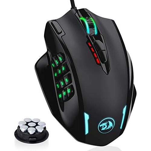  [아마존베스트]Redragon M908 Impact RGB LED MMO Mouse USB Laser Gaming Mouse with 12400 dpi, High Precision, 18 Programmable Side Buttons, Ergonomic Design, Black