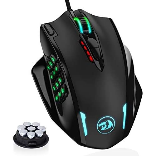  [아마존베스트]Redragon M908 Impact RGB LED MMO Mouse USB Laser Gaming Mouse with 12400 dpi, High Precision, 18 Programmable Side Buttons, Ergonomic Design, Black