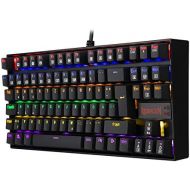 [아마존베스트]Redragon K552 Mechanical Gaming Keyboard 60% Mini TKL Keyboard with Red Switch 87 Keys for PC Gaming (Rainbow Illuminated - DE QWERTZ)