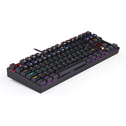  [아마존베스트]Redragon K552 Mechanical Gaming Keyboard 60% Mini TKL Keyboard with Red Switch 87 Keys for PC Gaming (Rainbow Illuminated - DE QWERTZ)