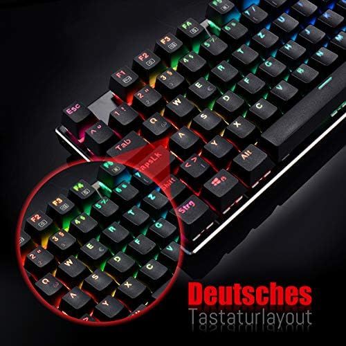  [아마존베스트]Redragon K556-DE Mechanical Gaming Keyboard RGB Backlight, Brown Switch with 105 Keys, Fully Programmable Gaming Keyboard, Metal Plate, 100% Anti-Ghosting (German Layout)