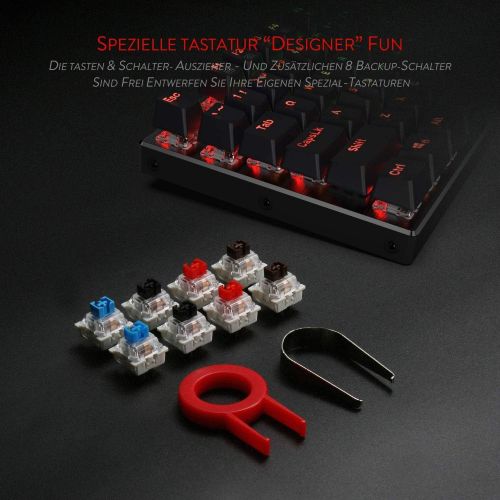  [아마존베스트]Redragon K556-DE Mechanical Gaming Keyboard RGB Backlight, Brown Switch with 105 Keys, Fully Programmable Gaming Keyboard, Metal Plate, 100% Anti-Ghosting (German Layout)