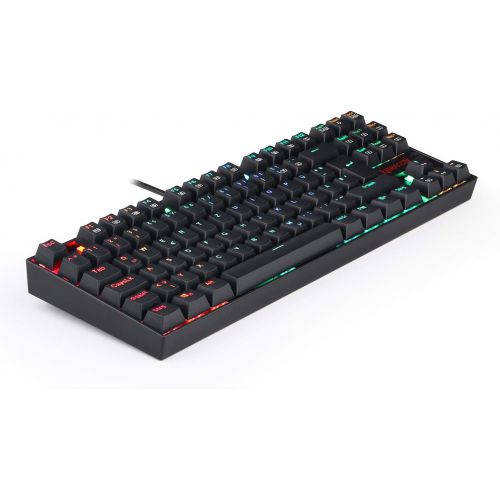  [아마존베스트]Redragon K552 Mechanical Gaming Keyboard 60% Mini TKL Keyboard with Red Switch 87 Keys for PC Gaming (RGB Illuminated - DE QWERTZ)