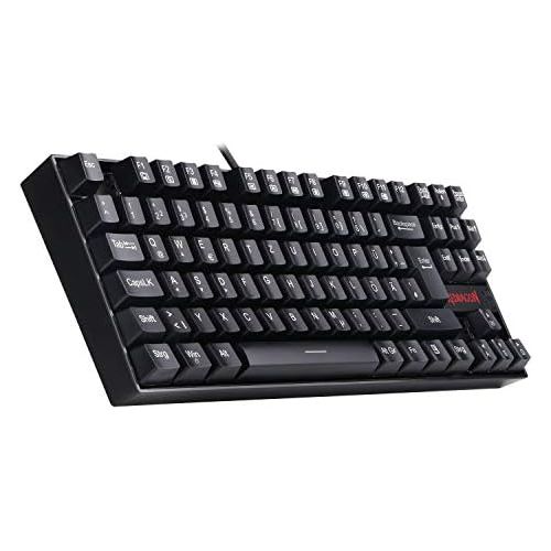  [아마존베스트]Redragon K552 Mechanical Gaming Keyboard 60% Mini TKL Keyboard with Red Switch 87 Keys for PC Gaming (Without Lighting - German QWERTZ)