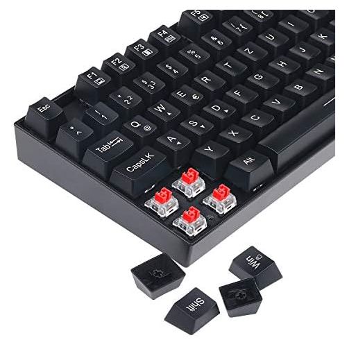  [아마존베스트]Redragon K552 Mechanical Gaming Keyboard 60% Mini TKL Keyboard with Red Switch 87 Keys for PC Gaming (Without Lighting - German QWERTZ)