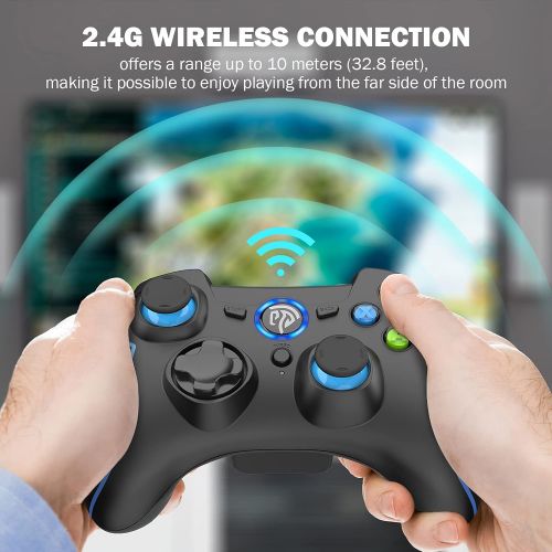  [아마존베스트]REDSTORM Wireless PC Controller 2er-Pack, USB Controller Windows Gamepad mit Dual Vibration, Turbo-Funktion, fuer PS3/ Android / Windows