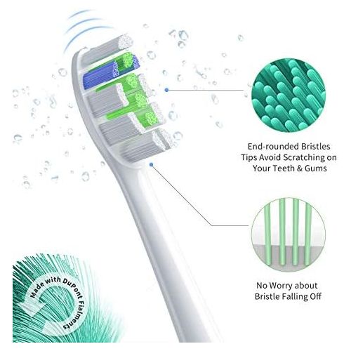  REDTRON Toothbrush Heads Compatible with Philips Diamond Clean Electric Toothbrush, Pack of 8 Attachments Works with Replacement Brushes Plaque Control, Gum Health, FlexCare, Healt