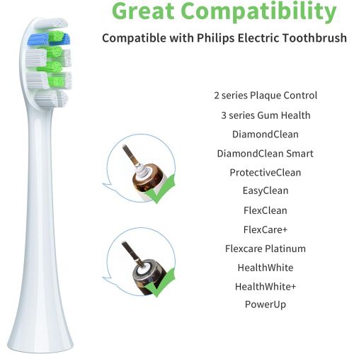  REDTRON Toothbrush Heads Compatible with Philips Diamond Clean Electric Toothbrush, Pack of 8 Attachments Works with Replacement Brushes Plaque Control, Gum Health, FlexCare, Healt