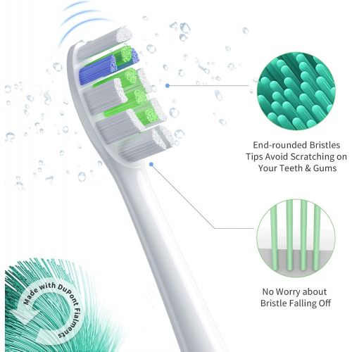  REDTRON Toothbrush Heads Compatible with Philips Diamond Clean Electric Toothbrush, Pack of 8 Attachments Works with Replacement Brushes Plaque Control, Gum Health, FlexCare, Healt