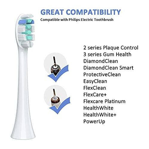  Redtron Pack of 8 Attachments for Philips Sonicare Toothbrush, Attachments Proresults, Also for Diamondclean, Flexcare, Easyclean, Powerup, Healthywhite, Medium Hardness