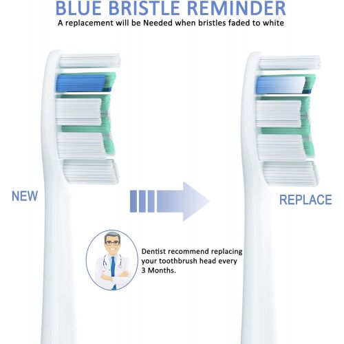  Redtron Pack of 8 Attachments for Philips Sonicare Toothbrush, Attachments Proresults, Also for Diamondclean, Flexcare, Easyclean, Powerup, Healthywhite, Medium Hardness