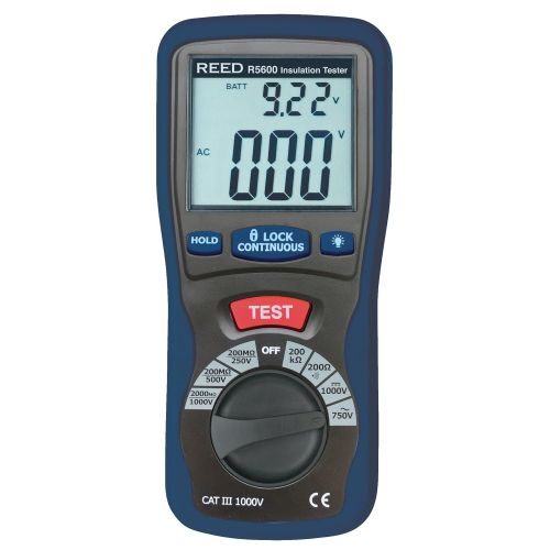  [아마존베스트]REED Instruments R5600 Insulation Tester and Multimeter (Megohmmeter), 2000 Ohms Resistance, 1000V Voltage