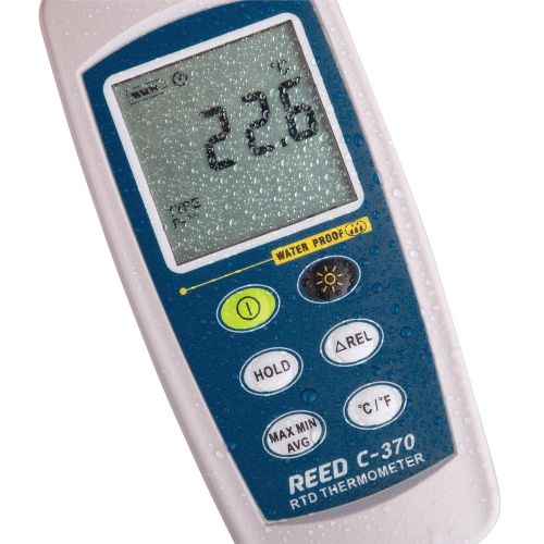  REED Instruments C-370 RTD Thermometer, -148 to 572°F (-100 to 300°C), Waterproof (IP67)