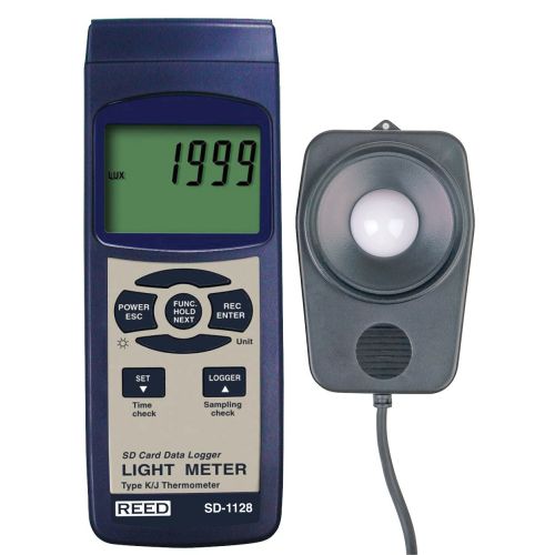  REED Instruments SD-1128 SD Series Light Meter, Datalogger, 100,000 Lux  10,000 Foot Candles (Fc), w Temperature