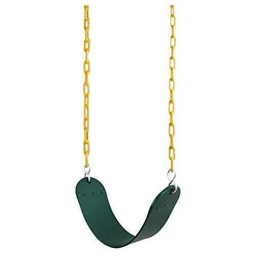  [아마존베스트]REEHUT Swing Seat Heavy Duty with 66 Chain Plastic Coated, Swing Set Accessories Swing Seat Replacement, 250 LB Weight Limit (Green)