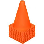 REEHUT 7.5“ Plastic Traffic Cones - 12 Pack Thick Soccer Training Cones for Outdoor Activity & Festive Events (Set of 12 or 24)- 4 Colors