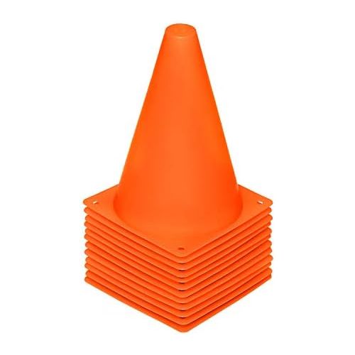  REEHUT 7.5“ Plastic Traffic Cones - 12 Pack Thick Soccer Training Cones for Outdoor Activity & Festive Events (Set of 12 or 24)- 4 Colors