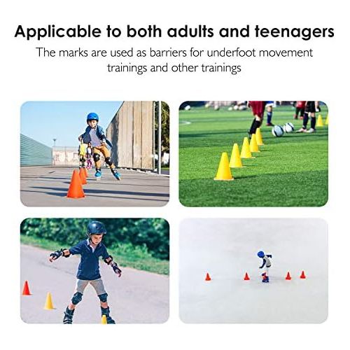  REEHUT 7.5“ Plastic Traffic Cones - 12 Pack Thick Soccer Training Cones for Outdoor Activity & Festive Events (Set of 12 or 24)- 4 Colors