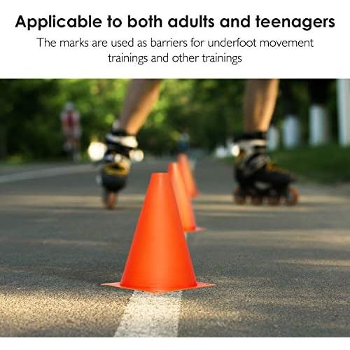  REEHUT 7.5“ Plastic Traffic Cones - 12 Pack Thick Soccer Training Cones for Outdoor Activity & Festive Events (Set of 12 or 24)- 4 Colors